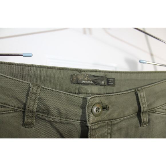 Prana Organic Cotton Blend Olive Green Janessa Pants sz 6 - Picture 3 of 3